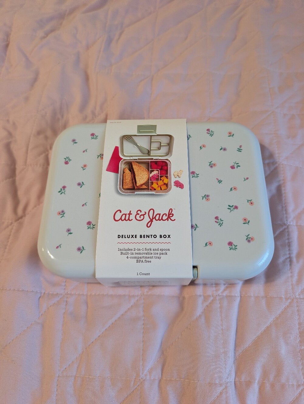 Cat & Jack Deluxe Bento Lunchbox With Built-in Ice Pack Ditsy Floral